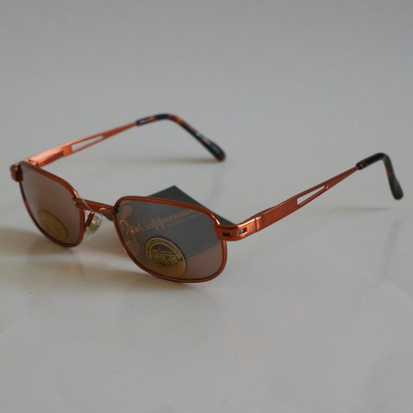 NWT Vintage 2k Rectangular Ni-Silver frame w/Spring Hinge Coppermax Sunglasses - Picture 2 of 9